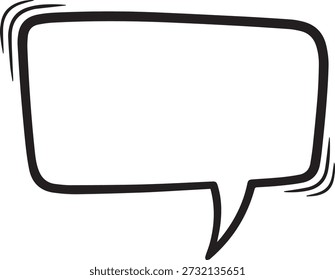 This image features a black and white comic speech bubble with motion lines on a plain background, ideal for dialogue or text in creative projects
