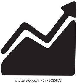 This image features a black and white silhouette of a rising graph chart, representing growth and positive trends.