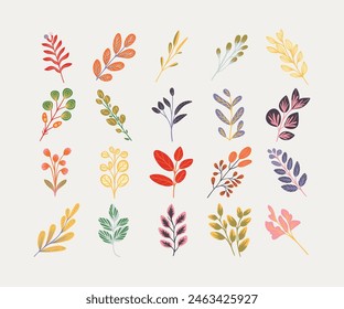 
This image features a botanical theme. The style is colorful and hand-drawn. It is ideal for decorative and design purposes.