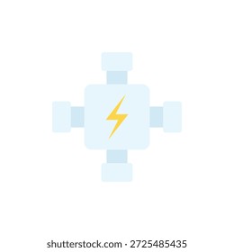 Esta Imagen presenta un símbolo de relámpago amarillo brillante en una pieza de rompecabezas azul claro sobre un fondo blanco limpio. La ilustración gráfica representa la energía, el poder y la electricidad, y se puede utilizar para transmitir ideas de innovación, creatividad y resolución de problemas. Los Elementos de diseño moderno y tecnología digital lo hacen adecuado para su uso en diversos contextos, desde negocios y educación hasta entretenimiento e inspiración.