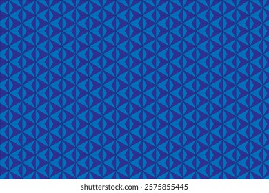 This image features a captivating, repeating geometric pattern of interlocking triangles in shades of deep blue and indigo.