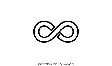 Dieses Bild zeigt ein klares und minimalistisches Unendlichkeitssymbol. Sein schlankes Design erweckt ein Gefühl von endlosen Möglichkeiten, Ewigkeit und kontinuierlichem Fluss. Das schlichte und dennoch leistungsstarke Symbol ist ideal für