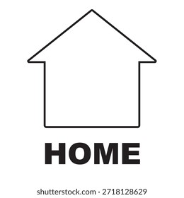 This image features a clean and minimalist 'Home' icon centered on a black and white background