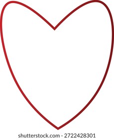 Esta Imagen presenta una representación limpia y minimalista de un corazón. Se presenta como un simple contorno rojo sobre un fondo blanco, transmitiendo sentimientos de amor y afecto. alta calidad