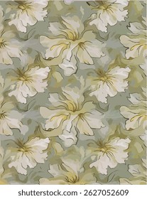 This image features a close-up of wallpaper showcasing a floral pattern. The design includes intricate motifs of flowers, making it suitable for use as wrapping paper or fabric.