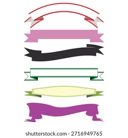 This image features a collection of colorful ribbons arranged vertically on a transparent background. The ribbons vary in color, shape, and design, including red, black, green, yellow, and purple ribbons. The image is clear and SEO-friendly, suitable for graphic design purposes.