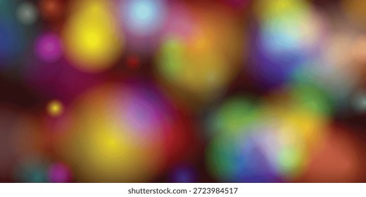 Esta Imagen cuenta con una colección de orbes de luz borrosa y colorida sobre un fondo oscuro. Los orbes exhiben un espectro de colores que incluyen amarillo, azul, verde y púrpura, creando un efecto visual fascinante y dinámico. La naturaleza abstracta de la Imagen evoca una sensación de profundidad y movimiento, lo que la convierte en una cautivadora pieza de arte digital.