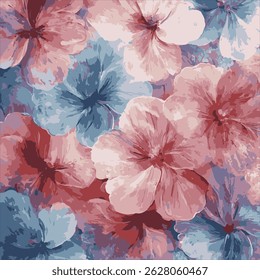 This image features a collection of flowers arranged on a surface. The focus is on their vibrant colors and intricate details, showcasing the beauty of each bloom. It is described as a painting.