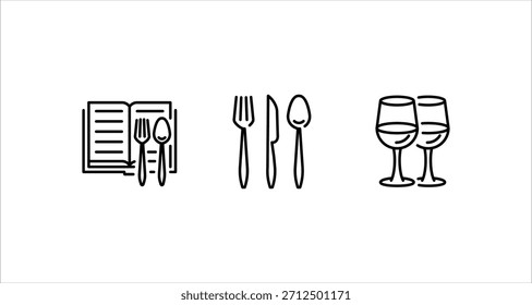 Esta Imagen cuenta con una colección de iconos elegantes perfectos para diseños relacionados con la comida y la marca de restaurantes