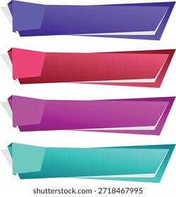 Esta Imagen presenta una colorida ilustración de cuatro Anuncios abstractos en diferentes tonos, sobre un fondo blanco limpio. Los Anuncios están diseñados con un estilo único y artístico, mostrando una gama de colores que incluyen púrpura, rojo, rosa y verde azulado. La ilustración es perfecta para su uso en el Diseño gráfico, el arte digital, o como un elemento decorativo.