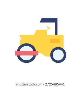 Esta Imagen presenta una ilustración colorida de un tractor de juguete, mostrando un diseño vibrante con un cuerpo amarillo, ruedas azules y un parachoques rojo. El gráfico simple pero juguetón es perfecto para materiales educativos, libros infantiles o cualquier proyecto que requiera un elemento visual divertido e imaginativo.