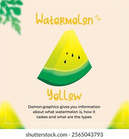 This image features a design showcasing three slices of watermelon in a row, each with a unique appearance All three watermelons are depicted as triangular slices, with a curved green rind at the bott