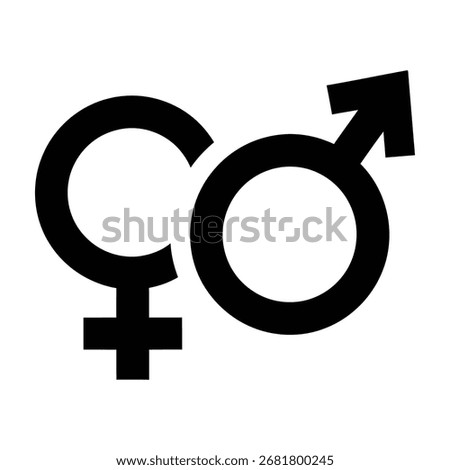 This image features the distinct male and female gender symbols positioned close together, suggesting concepts of partnership, duality, union, and the relationship between genders in various contexts.