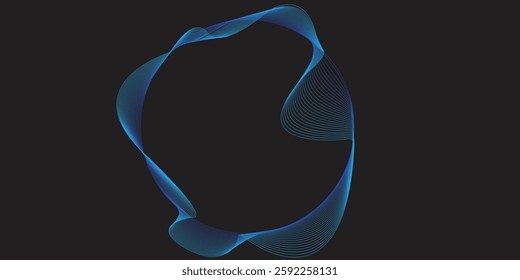 This image features a dynamic, swirling design of light blue lines on a dark background.