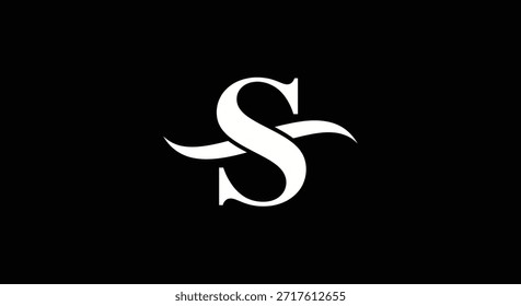 Esta Imagen presenta un diseño elegante y minimalista del logotipo de la letra 'S'. El logotipo está diseñado con un toque sofisticado, lo que lo hace adecuado para fines de marca, monogramas o identidad corporativa. El