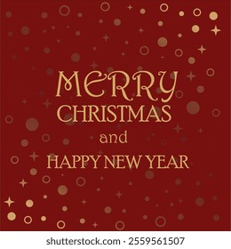 This image features a festive design with the text "MERRY CHRISTMAS and HAPPY NEW YEAR" prominently displayed in an elegant golden serif font.