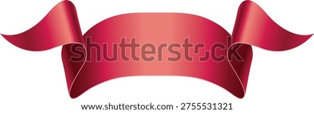 This image features a glossy red ribbon banner designed as a versatile decorative element suitable for a wide variety of graphic design applications. The ribbon showcases an elegant curved design with smooth flowing lines, creating a visually appealing and dynamic appearance that draws attention and adds sophistication to any layout. Its vibrant red color and polished finish give the banner a shiny, eye-catching look, enhancing its impact as a focal element in creative projects. This graphic is commonly used for labels, titles, headings, banners, product packaging, invitations, greeting cards, social media posts, promotional graphics, websites, and holiday-themed content. Its clean and isolated design makes it easy to integrate into digital and print projects, allowing designers to place it seamlessly over backgrounds or within layouts without distraction. The ribbon’s glossy finish and subtle gradient shading create a realistic, three-dimensional effect, adding depth and visual interest while maintaining clarity at various sizes. This illustration is typically available in vector and PNG formats, providing scalability and flexibility for customization, resizing, and editing across different art software. Designers, marketers, and content creators can leverage this red ribbon banner to enhance visual hierarchy, emphasize key information, or add decorative flair to seasonal, celebratory, or promotional projects. Its curved art ensures a polished and professional look while maintaining a festive, energetic feel, making it suitable for a wide range of applications. The strip can highlight titles, frame messages, decorate layouts, or serve as a standalone decorative accent, offering versatility and creative potential for digital and printed work. The combination of vibrant color, glossy texture, and elegant curvature provides a professional and decorative element that enhances visual appeal, balances composition, and creates an inviting, festive atmosphere. This red strip banner graphic embodies a timeless.