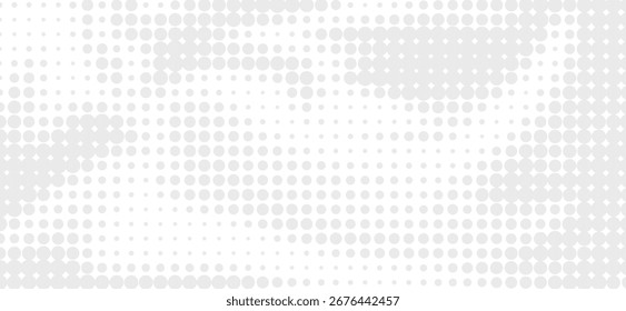 This image features a halftone pattern of light gray circles on a bright white background, creating a subtle yet modern texture ideal for backgrounds or adding a graphic element