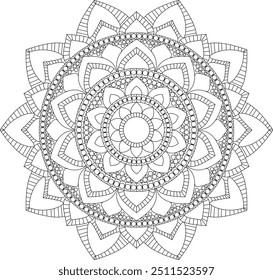 This image features a mandala design highlighted by intricate floral geometric patterns and layered symmetry, emphasizing the complexity and craftsmanship of the artwork.