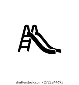 Esta Imagen presenta un ícono negro minimalista de un tobogán de parque infantil, aislado sobre un fondo blanco limpio. El diseño ilustra claramente la estructura de la diapositiva, mostrando la escalera en un lado para subir y el canal curvo para deslizarse hacia abajo. La silueta negra simple y sólida lo hace adecuado para su uso en interfaces de usuario, materiales educativos sobre áreas de juego o como un símbolo para actividades de Ocio e infancia.