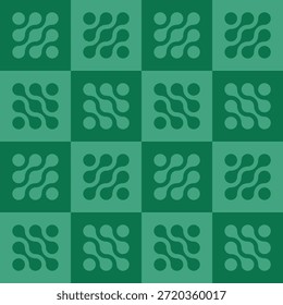 Esta Imagen presenta un patrón islámico minimalista con Formas geométricas simples en varios tonos verdes, creando un diseño visualmente atractivo y armonioso.
