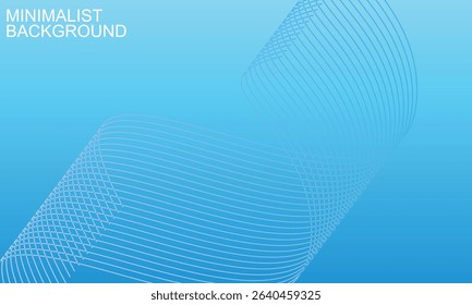 This image features a minimalist and modern background design with a dominant gradient blue color and geometric curved line elements.