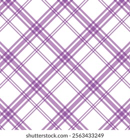 This image features a minimalist plaid pattern with intersecting lines in shades of light lavender and white. The design creates a grid-like appearance with soft, pastel tones