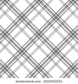 This image features a minimalist plaid pattern with intersecting lines in shades of light lavender and white. The design creates a grid-like appearance with soft, pastel tones