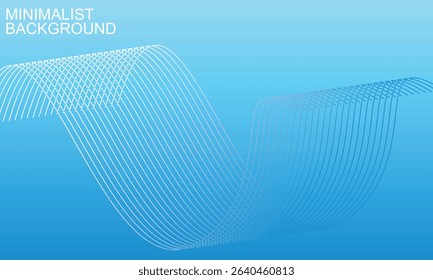 This image features a modern minimalist background design with a dominant gradient blue color and dynamic curved line shapes.