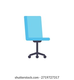Esta Imagen cuenta con una moderna silla de oficina con un asiento azul y ruedas negras, sobre un fondo blanco limpio. El diseño elegante y el color vibrante de la silla la convierten en una adición elegante a cualquier espacio de trabajo u oficina en el hogar. Su forma ergonómica y características ajustables garantizan comodidad y funcionalidad, mientras que su estética minimalista agrega un toque de estilo contemporáneo al entorno circundante.