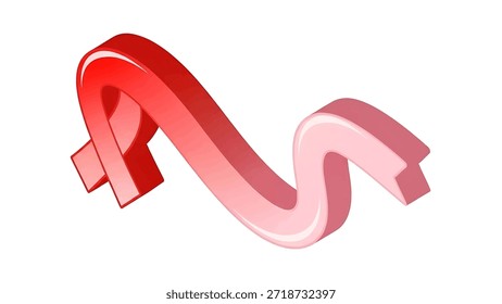 Esta Imagen presenta una cinta roja, un símbolo universal comúnmente asociado con la concienciación sobre causas importantes, particularmente cuestiones relacionadas con la salud como el SIDA y el cáncer. La cinta se representa en una forma ondulada tridimensional, enfatizando su significado y la Asistencia que representa.