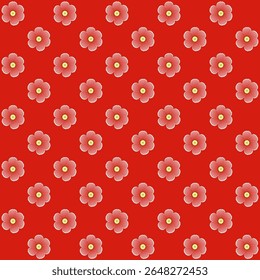 This image features a repeating floral pattern background. The pattern consists of evenly spaced