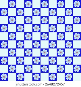 This image features a repeating floral pattern background. The pattern consists of evenly spaced