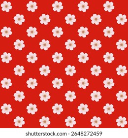 This image features a repeating floral pattern background. The pattern consists of evenly spaced