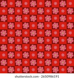 This image features a repeating floral pattern. The pattern consists of evenly spaced
