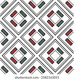 This image features a repeating geometric pattern of interlocking squares and lines.