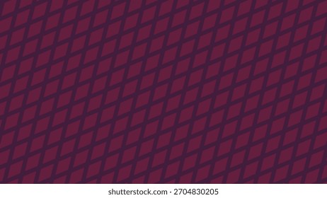 Dieses Bild verfügt über ein nahtloses Gittermuster aus dunkelvioletten Diamantformen, die diagonal auf einem tiefen, maronen Hintergrund angeordnet sind, wodurch ein stimmungsvolles und elegantes geometrisches Bild mit starkem Kontrast entsteht.