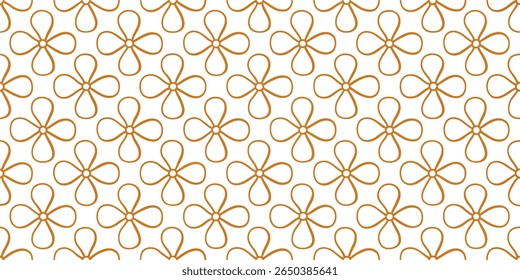 This image features a seamless, repeating pattern of stylized orange four-leaf clover shapes. The design is simple, clean, and modern, suitable for various decorative purposes.
