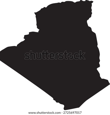 This image features the silhouette of a country. The shape is distinct with various borders and edges, indicating a unique geographical outline. The image is in black and white, with the country's shape in black against a white background.