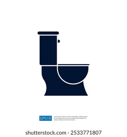 This image features a simple, stylized graphic of a toilet, illustrating its shape and design in a minimalist style.