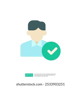 This image features a simplified illustration of a person with a checkmark, symbolizing approval or verification. It conveys a sense of trust and confirmation.