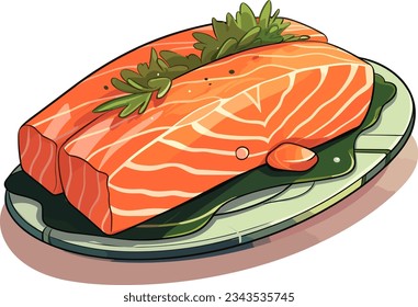 This image features a single slice of salmon sashimi, isolated on a clean background. The fresh, vibrant color highlights its quality and richness, perfect for culinary presentations.