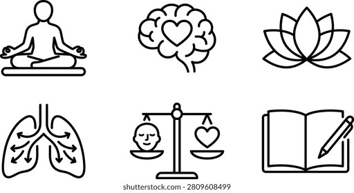 This image features six