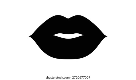 Esta Imagen presenta una silueta elegante y negra de labios, ofreciendo una estética llamativa y moderna.