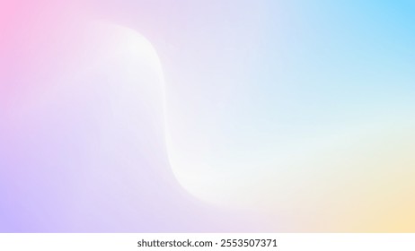 This image features a soft pastel gradient background blending shades of pink, blue, yellow, and white. The smooth transitions create a calm and elegant aesthetic, perfect for digital design projects.