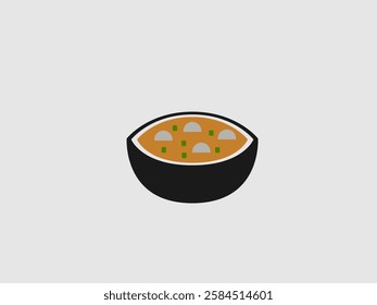 This image features a steaming bowl of miso soup a traditional Japanese dish
