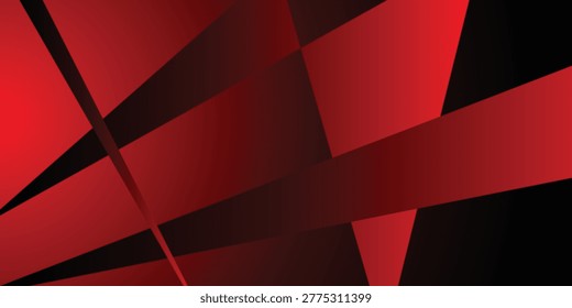 This image features a striking abstract composition dominated by shades of red and black, with angular shapes creating a sense of movement and depth.