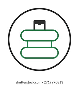 Esta Imagen presenta un símbolo estilizado de la cantina, representado en un estilo minimalista del arte de la línea. El diseño consiste en una forma geométrica simple, que sugiere un recipiente para transportar agua, ubicado dentro de un