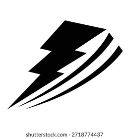 Esta Imagen presenta una representación estilizada de un rayo. El cerrojo se representa en negro con un fondo blanco, enfatizando su forma aguda y angular. El diseño es dinámico, con múltiples puntas que se extienden desde el perno principal, dándole una sensación de energía y movimiento. La Imagen captura efectivamente la potencia e intensidad brutas asociadas con los rayos.