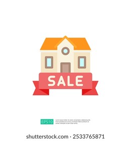 This image features a stylized house with an orange roof and a prominent "SALE" banner, indicating a real estate offer.